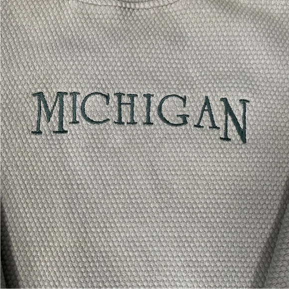 Vintage Embroidered Sweatshirt Michigan Waffle Pattern Made In USA Size XL - Picture 2 of 5